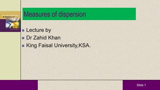 Measures of dispersion