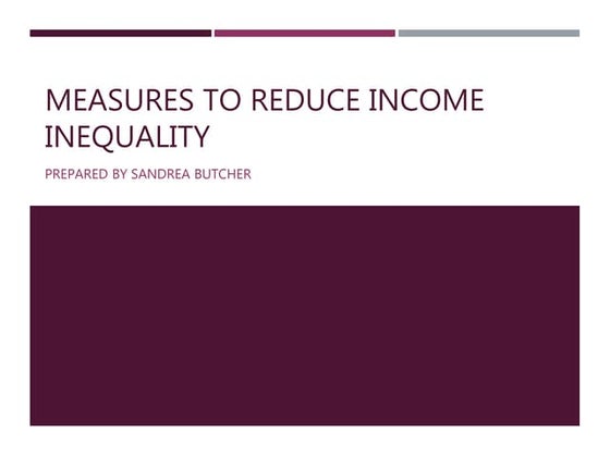 Measures to reduce income inequality