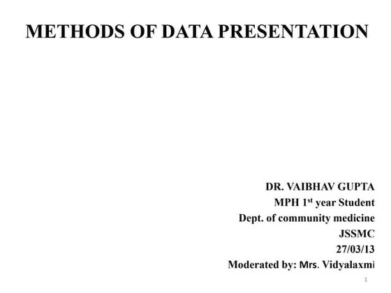 Methods of data presention