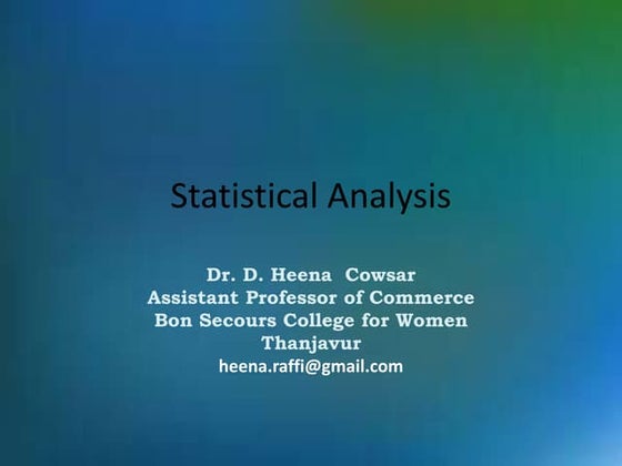 Methods of Statistical Analysis & Interpretation of Data..pptx