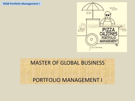Portfolio management sessions 1&2
