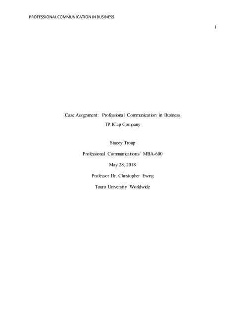 Professional Communication in Business