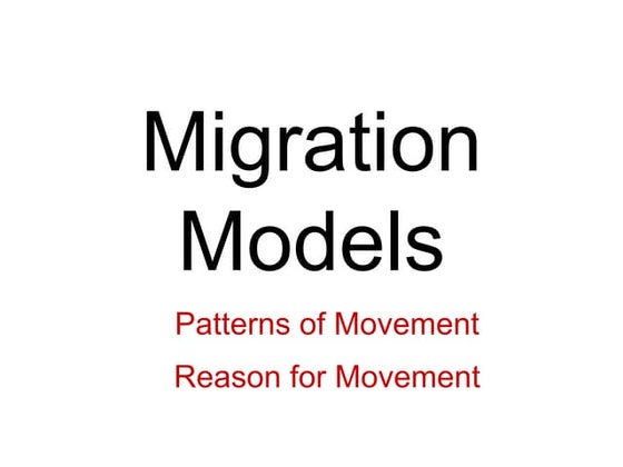 Migration models