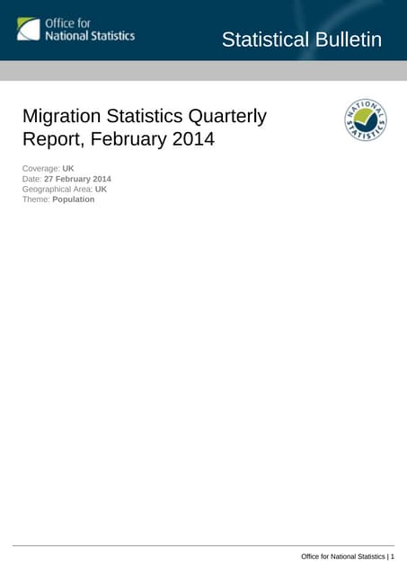 Migration statistics quarterly