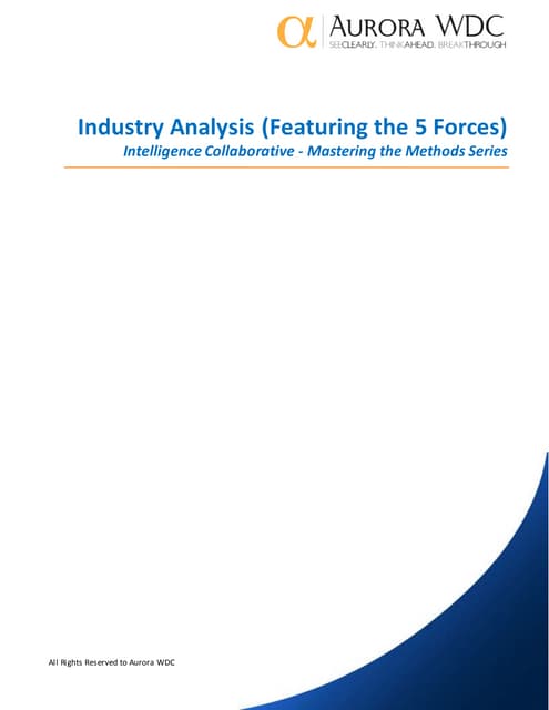 Mtm4 white paper   industry analysis (featuring the 5 forces)