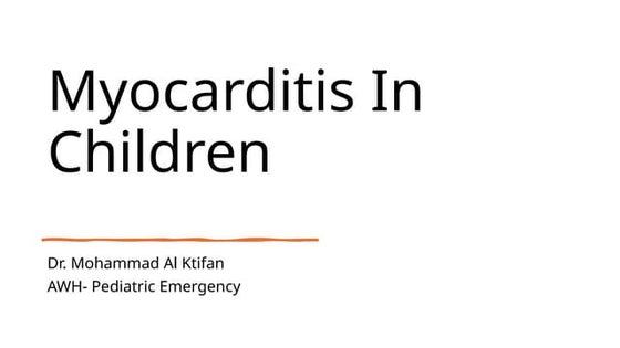 Acute Myocarditis and Management  in children.pptx