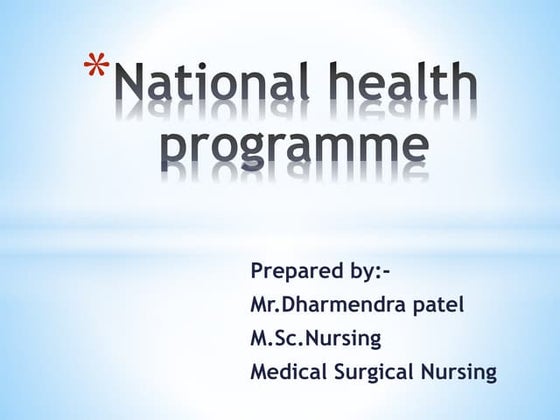 National health programme