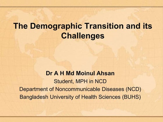 Demographic transition and challenge Bangladesh is facing