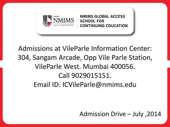 Nmims distance learning programs ppt