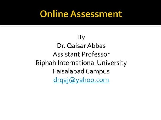 Online assessment 