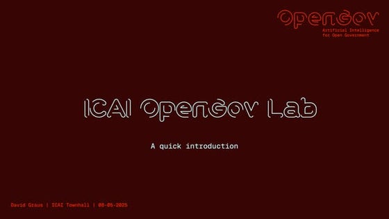 ICAI OpenGov Lab: A Quick Introduction | AI for Open Government
