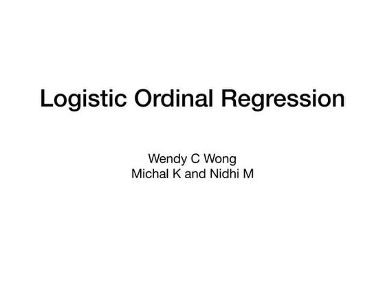 Logistic Ordinal Regression