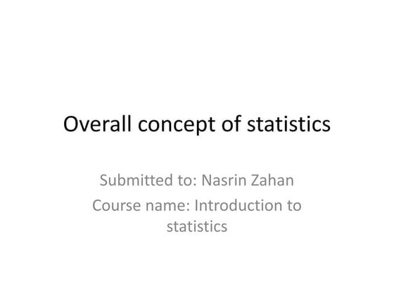 Overall concept of statistics