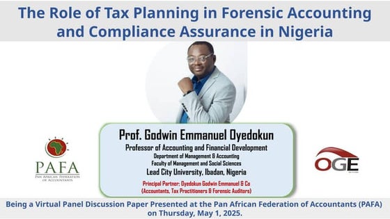 PAFA The Role of Tax Planning in Forensic Accounting and Compliance Assurance...