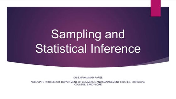 Parameter and statistic in Research Methdology- Module 5