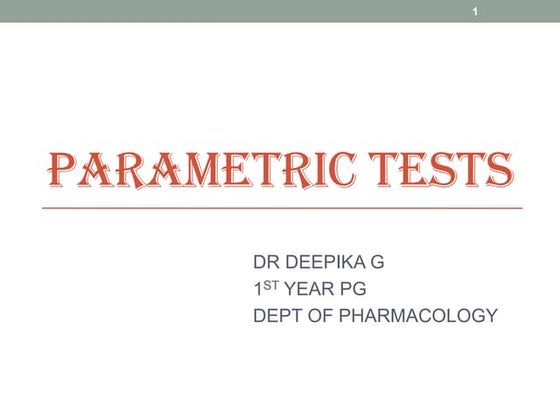 Parametric tests seminar
