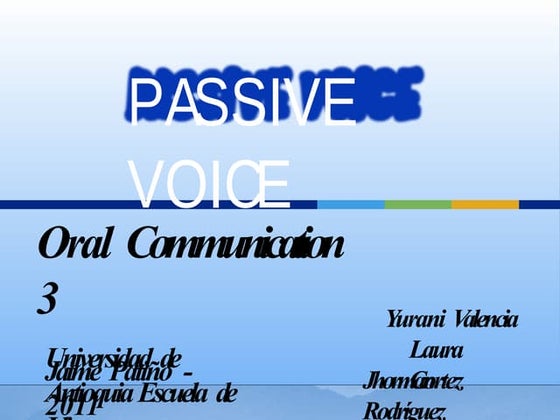 Presentation for Passive Voice Grade 9 IGCSE