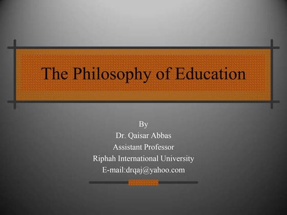 Philosophy of education b.ed level