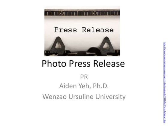 Photo press release with task