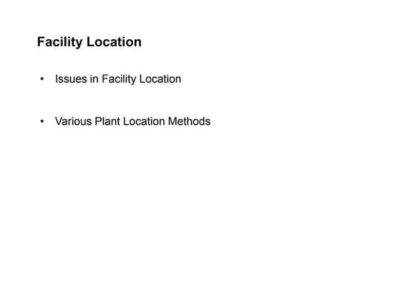 Plant location