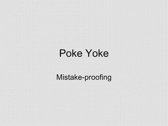 Poke yoke