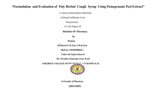 Formulation and evaluation of Poly herbal cough syrup