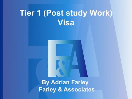 Post Study Work Visa
