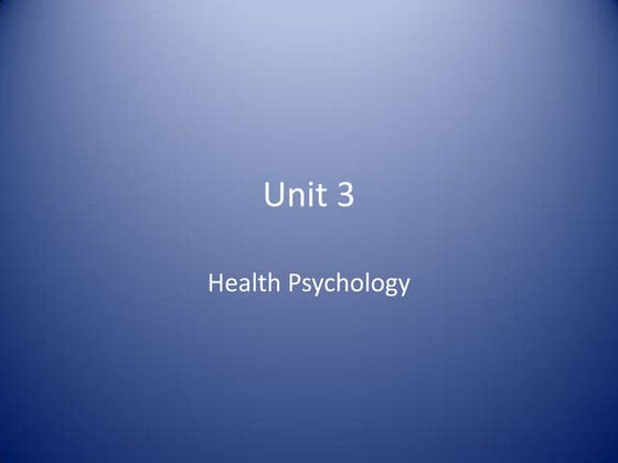 Health Psychology Revision