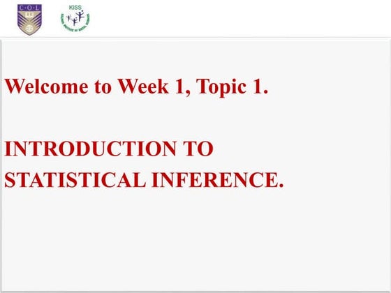 Ppt for 1.1 introduction to statistical inference