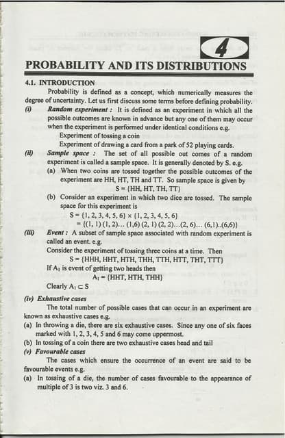 Probability distribution notes by Dr D K Madan and Dr Amit Manocha
