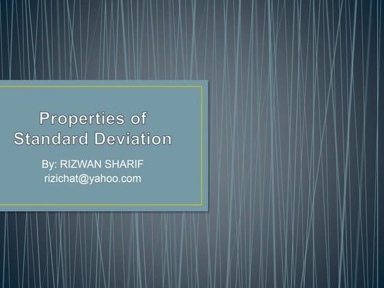 Properties of Standard Deviation