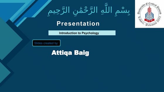 Subject name: Introduction to psychology