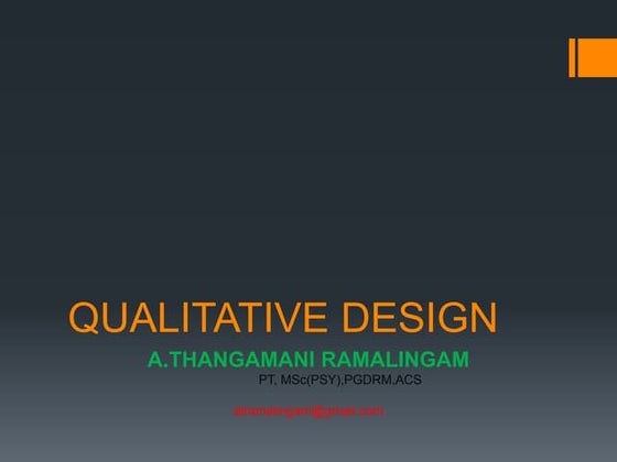 Qualitative research design