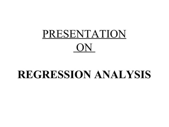 Regression analysis ppt