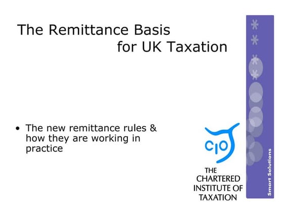 Remittance Basis Presentation(16.10.10)