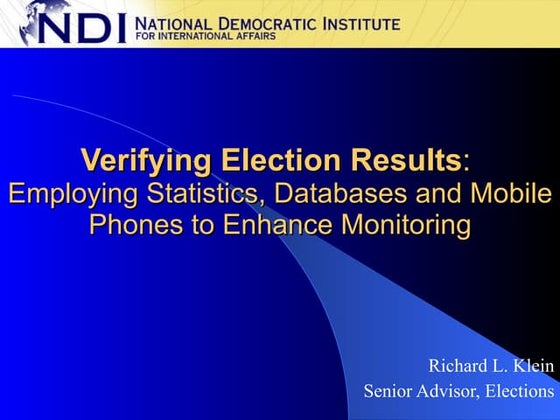 Richard Verifying Election Results (Ndi)