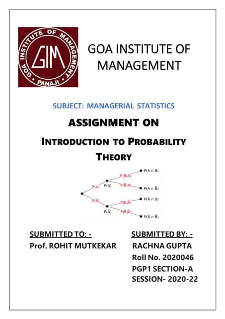 introduction to Probability theory