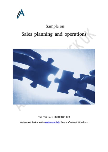 Sample on Sales Planning and Operations