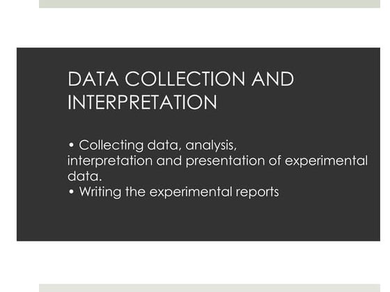 Data collection and interpretation SBL1023