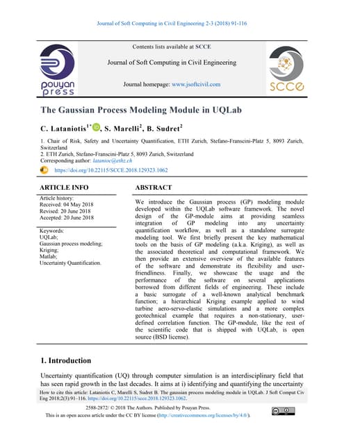 The Gaussian Process Modeling Module in UQLab