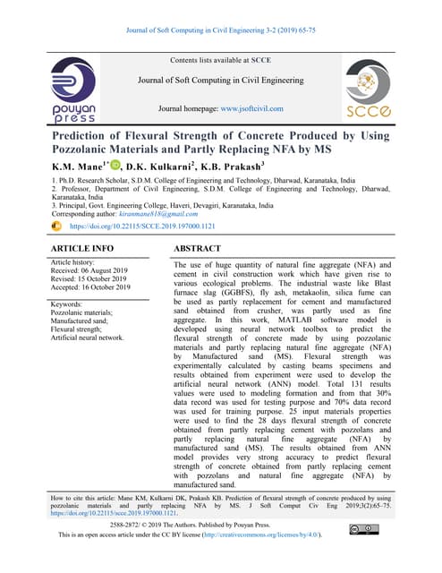 Prediction of Flexural Strength of Concrete Produced by Using Pozzolanic Mate...