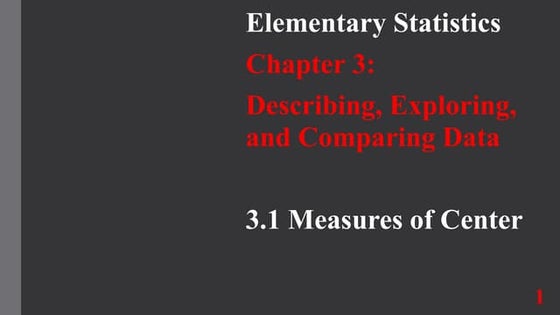Sec 3.1 measures of center  