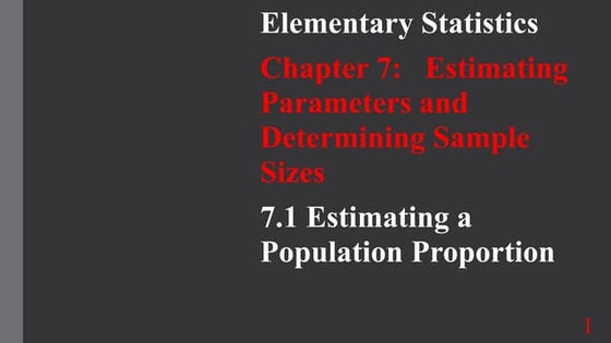 Estimating a Population Proportion
