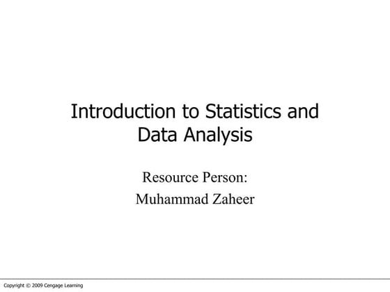 Introduction to statistics & data analysis
