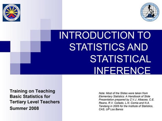 Introduction to Statistics and Statistical Inference