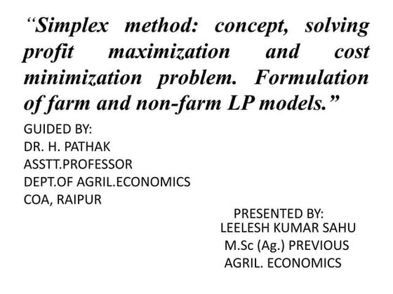 Simplex method concept,