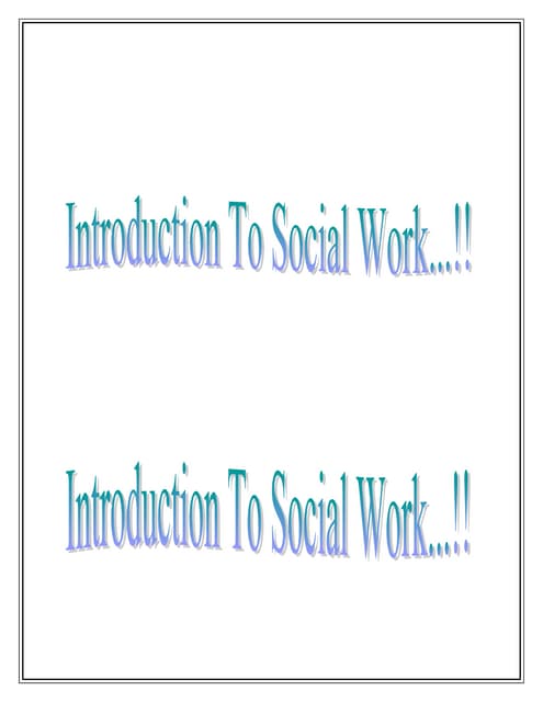 Social work...