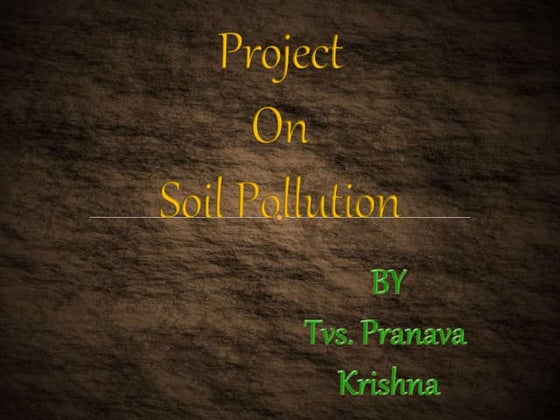 Soil pollution