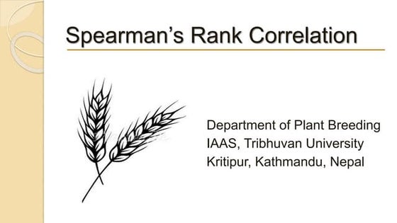 Spearman’s rank correlation 