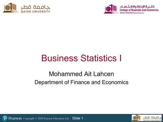 Business Statistics 1 chapter 1: Introduction